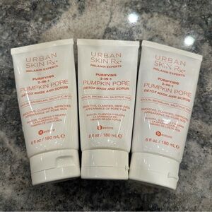 Set of 3 Urban Skin Rx Pumpkin Pore Detox Mask and Scrub Melanin Experts